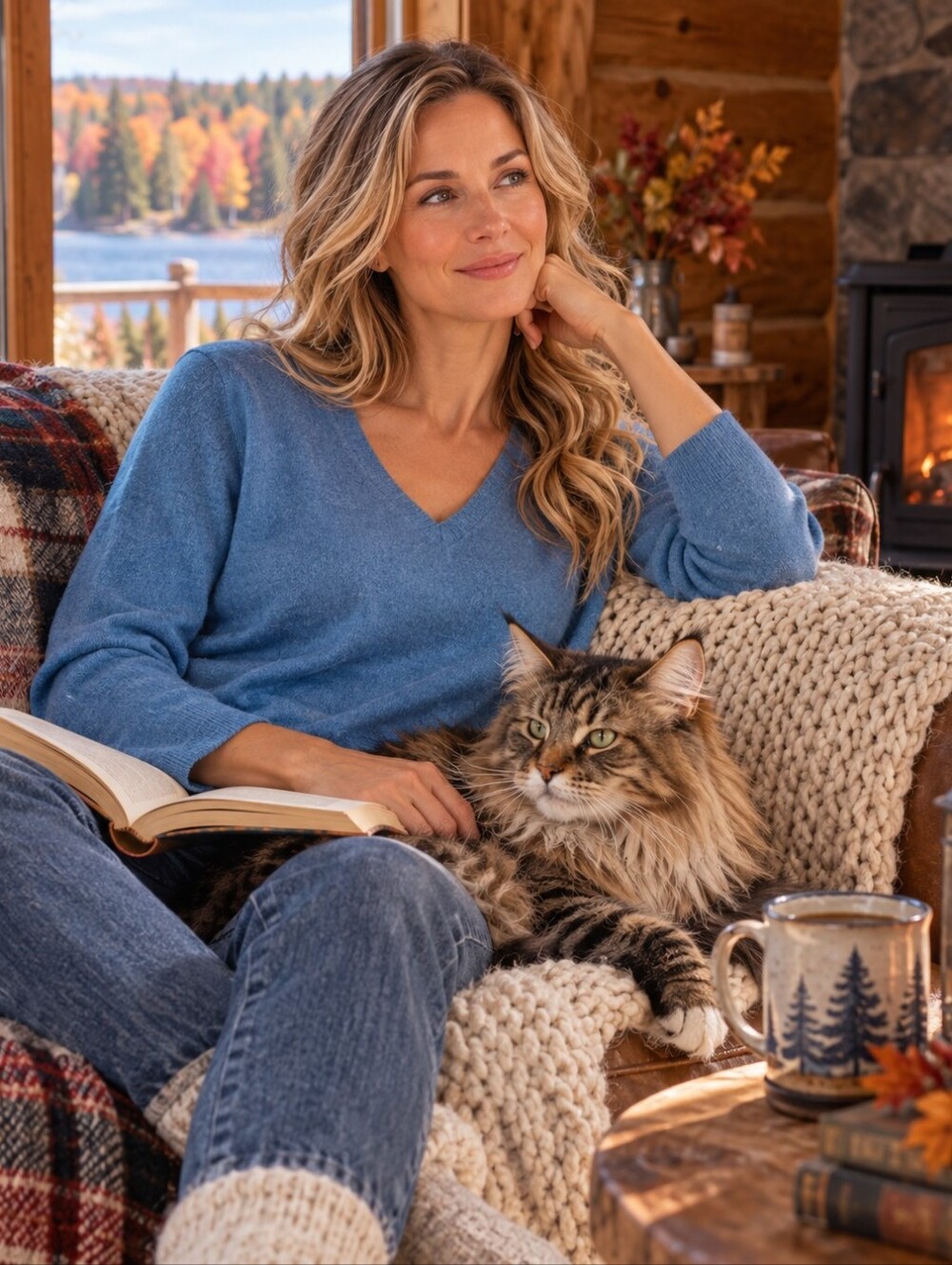 Casual Corner Women's Cashmere Sky Blue V-Neck Sweater